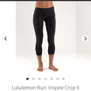 Lululemon Athletica Black Run Inspire Crop II Leggings